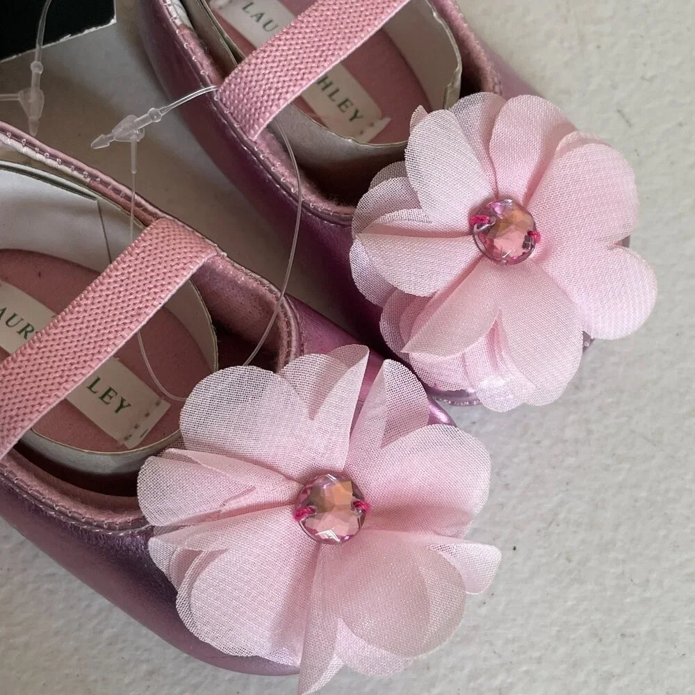 Laura Ashley Pink Baby Ballet Shoes Size 2